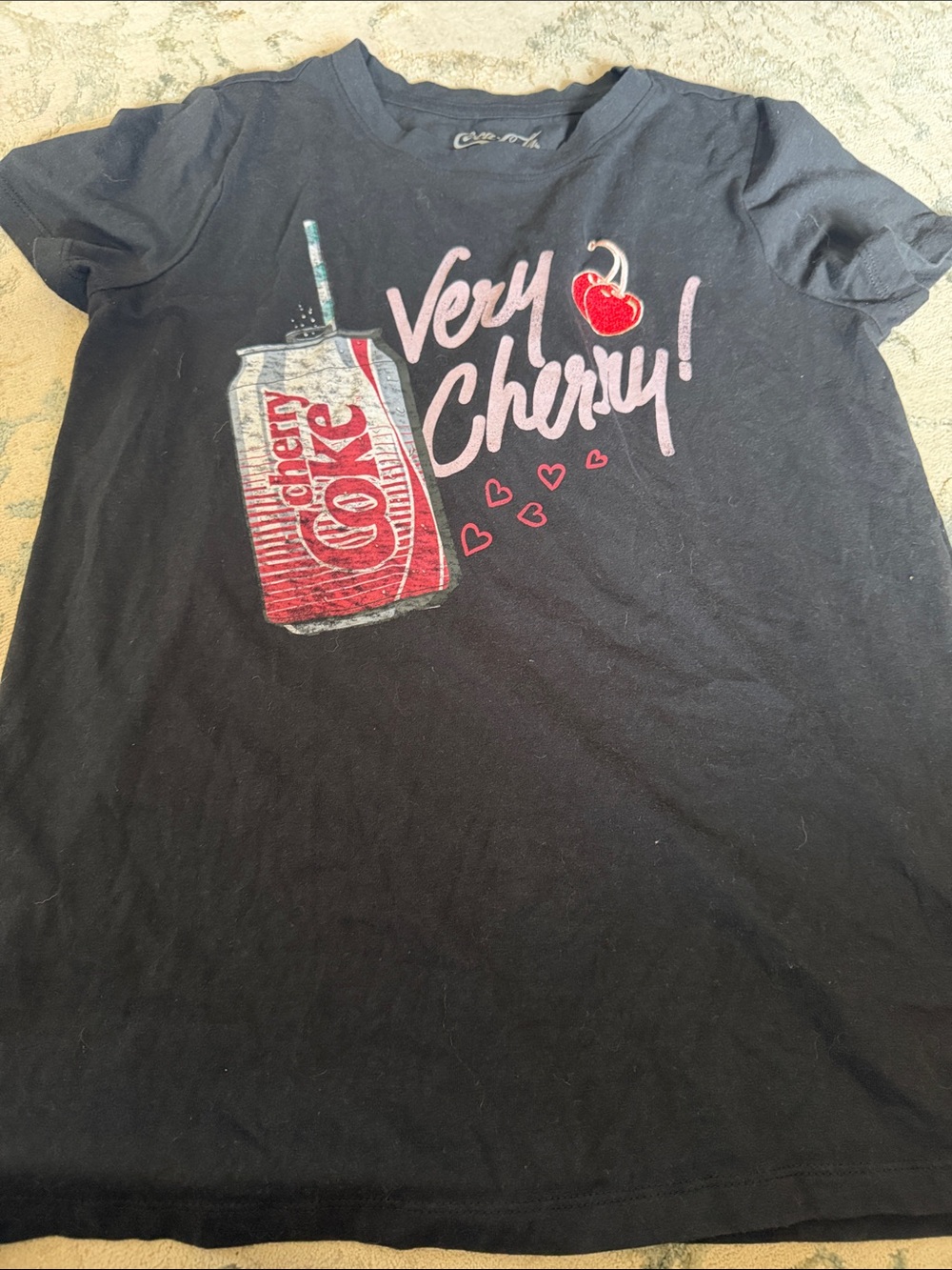 Coca Cola Kids 'Very Cherry!' Graphic Tee - Black with Red & Pink